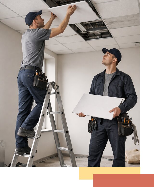 Обслуживание подвесного потолка в Набережных Челнах — ремонт и чистка