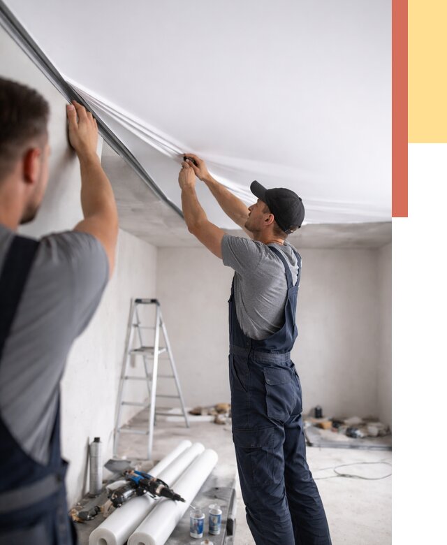 Монтаж матового натяжного потолка в Набережных Челнах от 4571 руб./м² — быстро и недорого | ОТДЕЛОЧНИК-Нбр