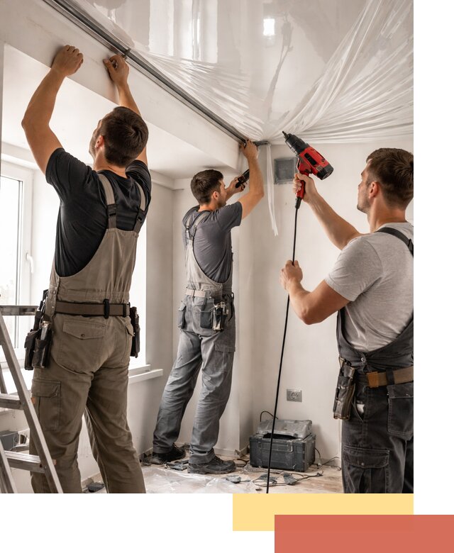 Монтаж глянцевого натяжного потолка в Набережных Челнах быстро и качественно