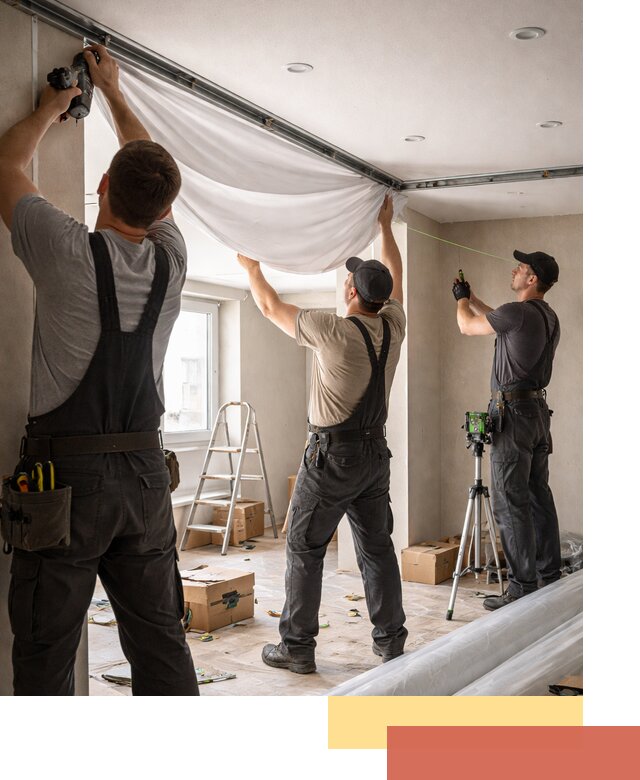 Монтаж парящего натяжного потолка под ключ в Набережных Челнах