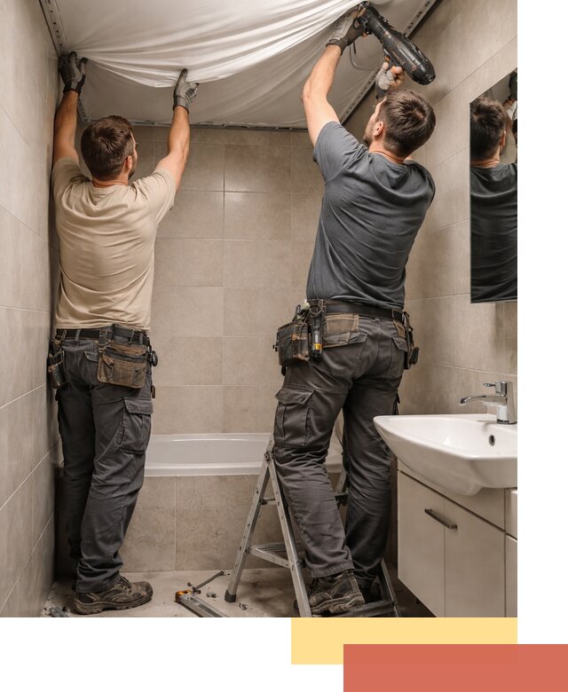 Монтаж натяжного потолка в ванной в Набережных Челнах быстро и качественно