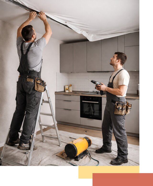 Монтаж натяжного потолка на кухне в Набережных Челнах