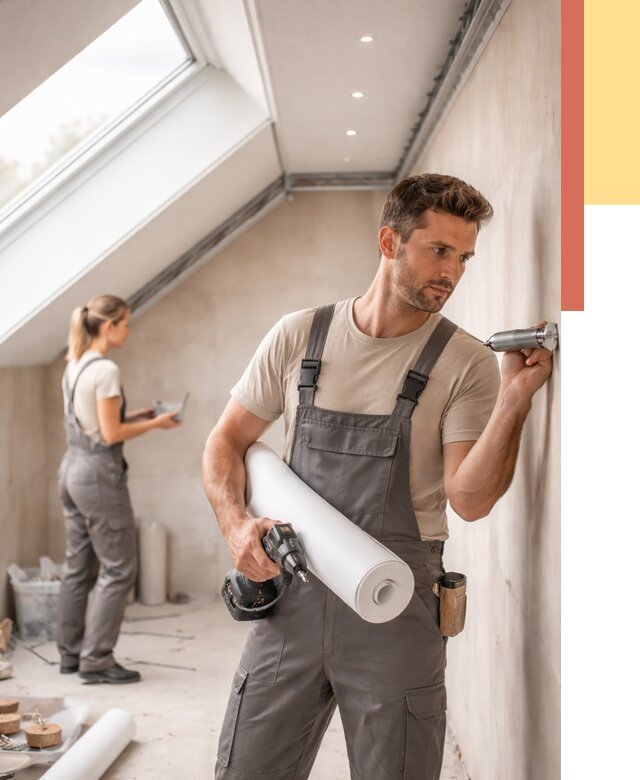 Монтаж натяжного потолка на мансарде в Набережных Челнах от 3555 руб. | ОТДЕЛОЧНИК-Нбр