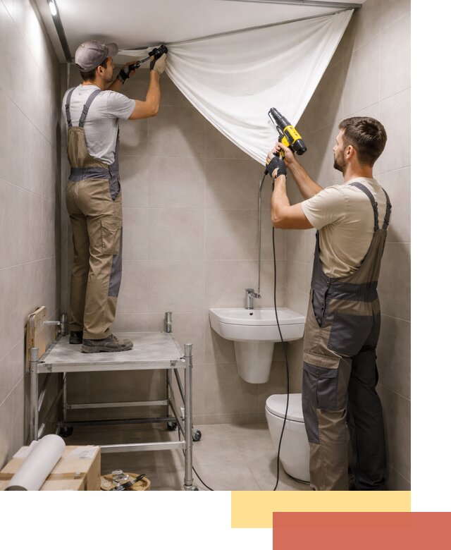 Монтаж натяжного потолка в санузле в Набережных Челнах