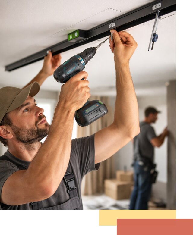 Установка трековых светильников в натяжной потолок в Набережных Челнах