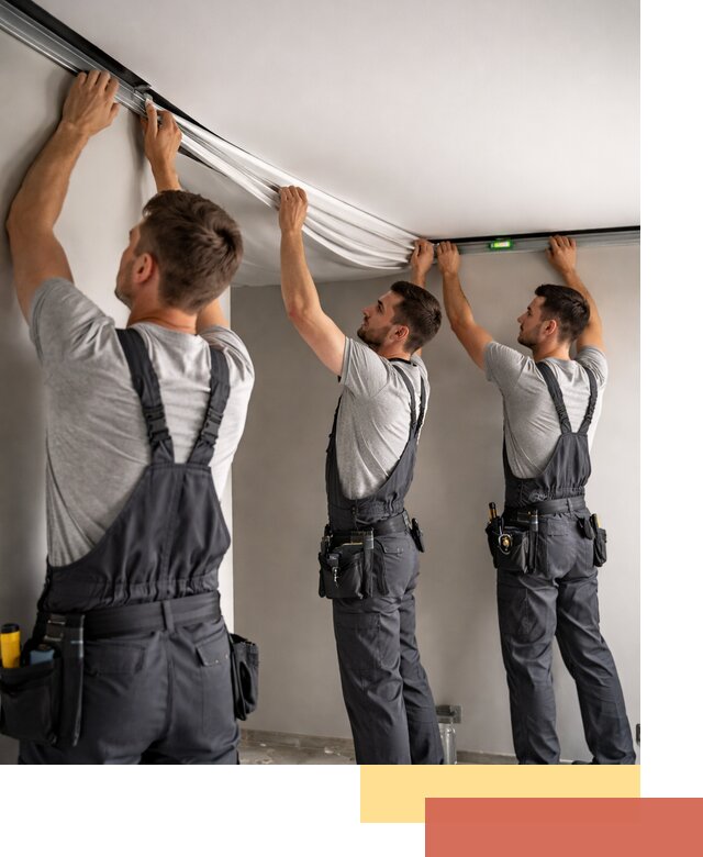 Теневые натяжные потолки в Набережных Челнах: монтаж и отделка быстро и качественно