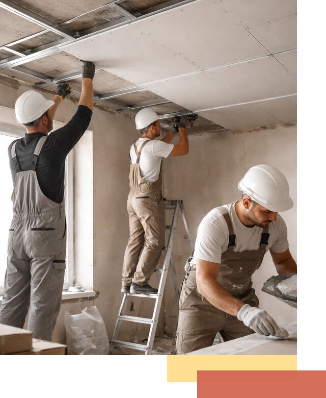 Одноуровневый потолок из гипсокартона в Набережных Челнах — монтаж и отделка