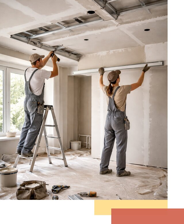 Монтаж многоуровневого потолка из гипсокартона в Набережных Челнах