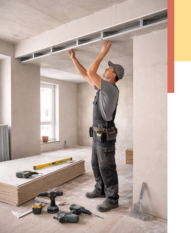 Потолок из гипсокартона с нишей в Набережных Челнах от 1270 руб. под ключ | ОТДЕЛОЧНИК-Нбр