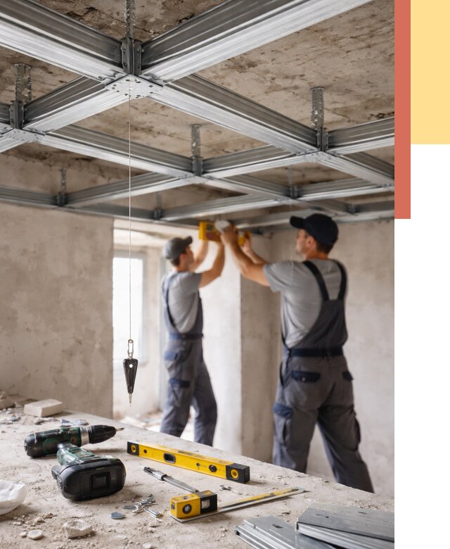 Монтаж каркаса потолка из профиля в Набережных Челнах от 4571 руб. — услуги ОТДЕЛОЧНИК-Нбр
