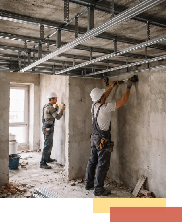 Монтаж каркаса потолка из профильного профиля в Набережных Челнах