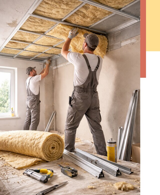 Утепление потолка в Набережных Челнах от 7314 руб/м2 — недорого, быстро, под ключ | ОТДЕЛОЧНИК-Нбр